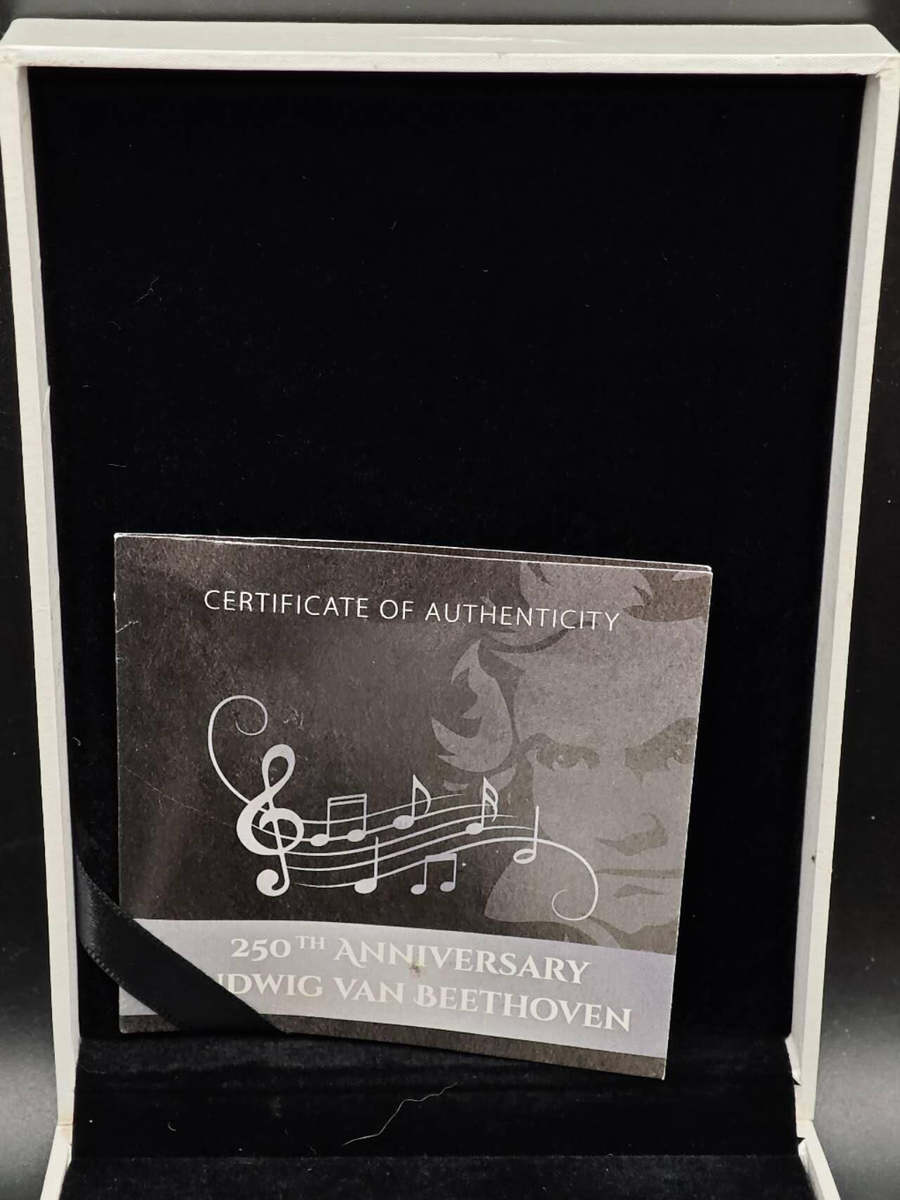 【淘币小摊】实时拍第八百七十三拍   银币套币场    每周一统一发货 所罗门2020年10元反精制异形银币 贝多芬250周年诞辰 5盎司999银 发行量：500 盒证全