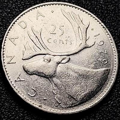 泉币菌-第203场-本场拍品多 请提前出价（正月十五统一发货） - 高币值 加拿大1979年1/4加拿大元 伊丽莎白二世 驯鹿 24mm  高