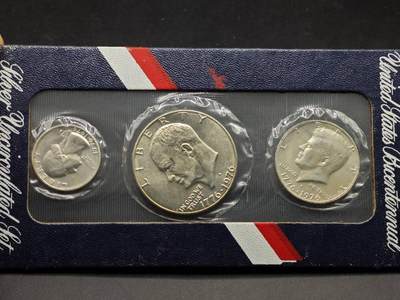 【淘币小摊】实时拍第八百七十三拍   银币套币场    每周一统一发货 - 美国1976年建国200周年纪念银币3枚套