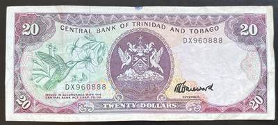 小福收藏拍卖第201期 流通品相裸钞 特惠场 本场拍卖美洲大洋洲非洲亚洲纸币【佣金仅收2% 不设最低佣金 全场包邮】 - 特立尼达和多巴哥 1979年 20元 无47 豹子号888 