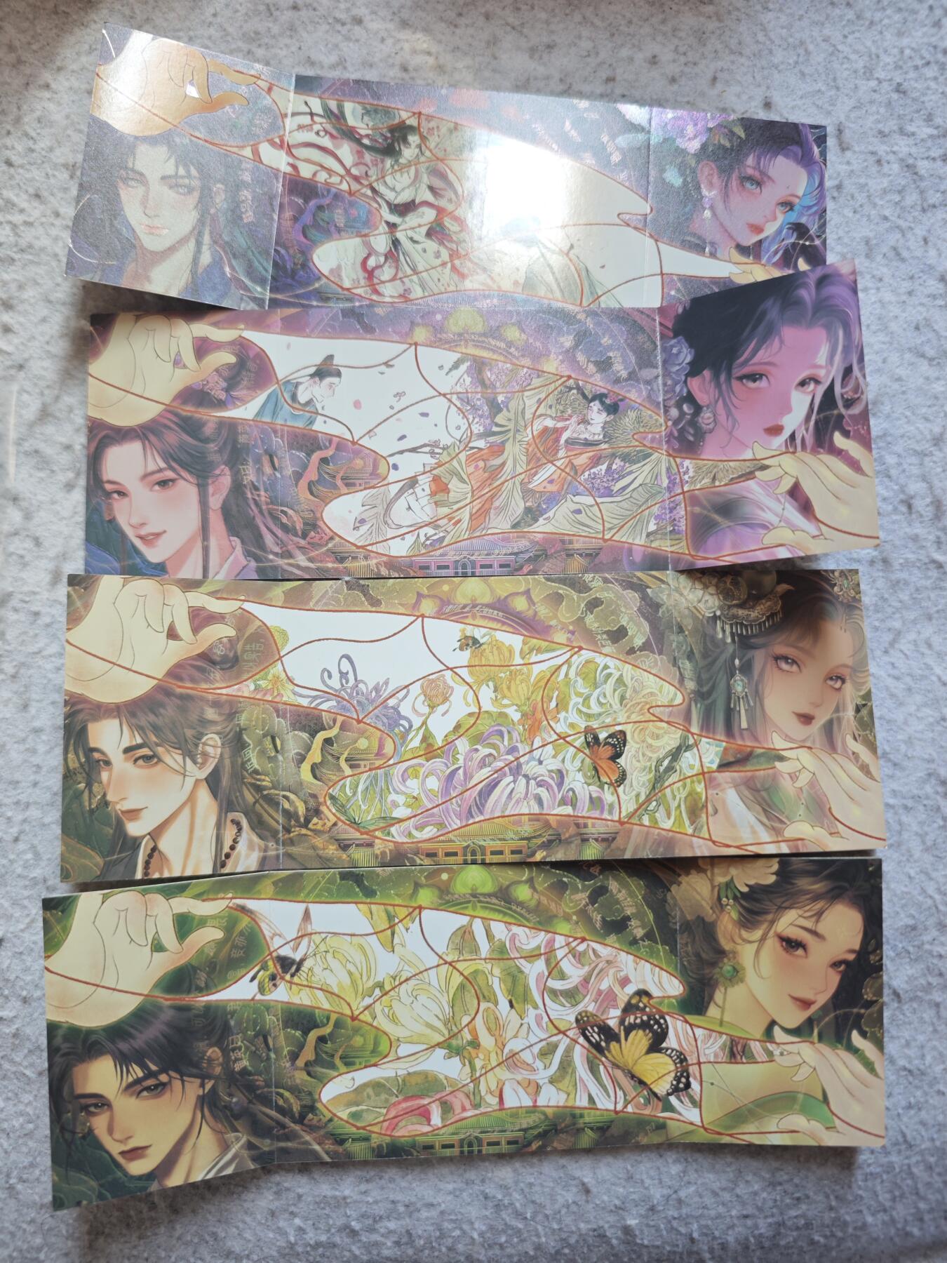 【随心含颖卡拍55期】卡游/集卡社/卡卡沃 抽卡机专场拍卖【无佣金】 书签卡4张 对折打开 很好看