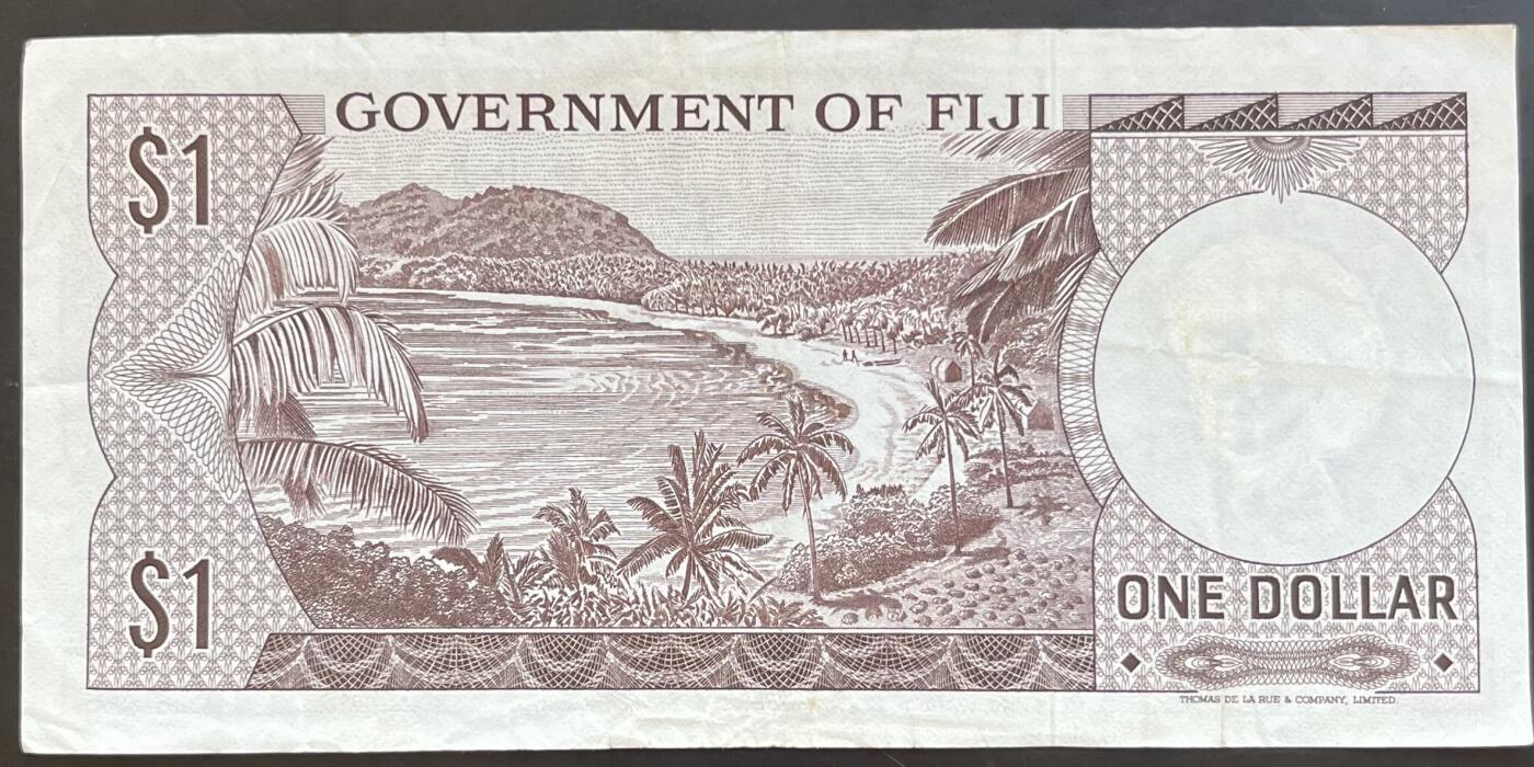 小福收藏拍卖第201期 流通品相裸钞 特惠场 本场拍卖美洲大洋洲非洲亚洲纸币【佣金仅收2% 不设最低佣金 全场包邮】 斐济 1969 1元 P-59 早期版本