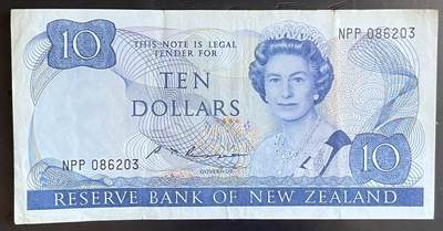 小福收藏拍卖第201期 流通品相裸钞 特惠场 本场拍卖美洲大洋洲非洲亚洲纸币【佣金仅收2% 不设最低佣金 全场包邮】 - 新西兰 10元 