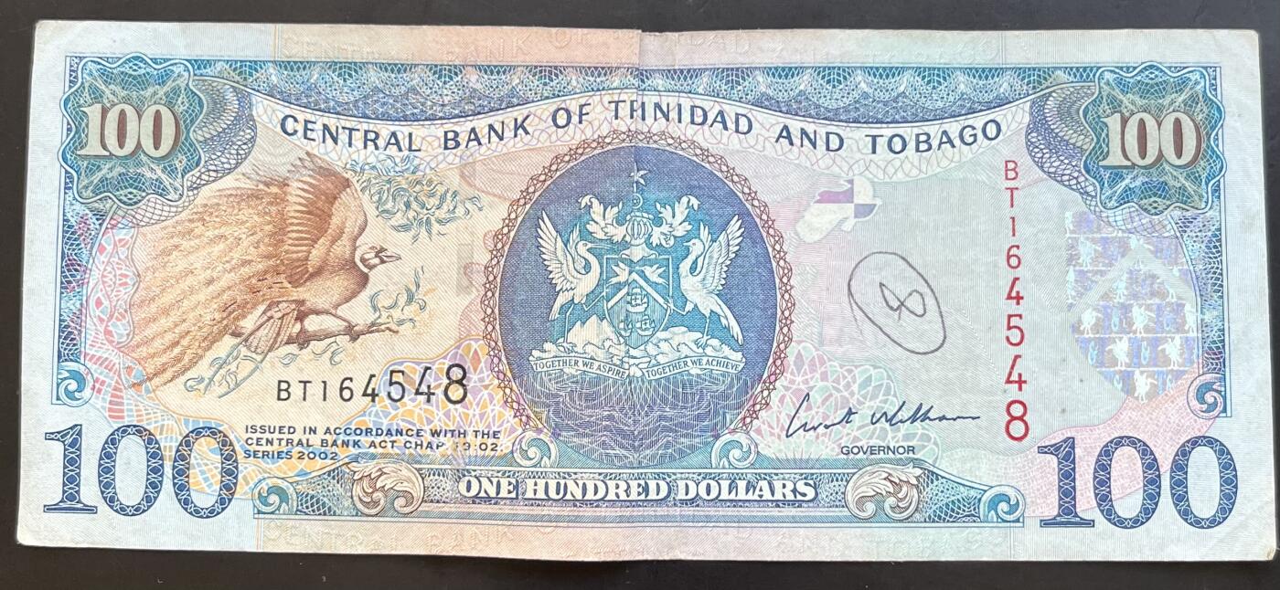 小福收藏拍卖第201期 流通品相裸钞 特惠场 本场拍卖美洲大洋洲非洲亚洲纸币【佣金仅收2% 不设最低佣金 全场包邮】 特立尼达和多巴哥 2002年 100元 