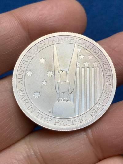 《竞宝斋》第466场 周日，周一 2场连拍 （全场包邮）欢迎送拍 - 2013年澳大利亚纪念二战澳籍美军50分银币，1/2盎司，15.8克，999银