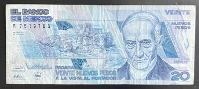 小福收藏拍卖第201期 流通品相裸钞 特惠场 本场拍卖美洲大洋洲非洲亚洲纸币【佣金仅收2% 不设最低佣金 全场包邮】 - 墨西哥 1992年 20比索 