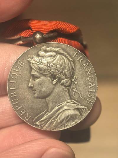 欧洲铜章和回流杂项第一场 - 法国第三共和国时期的工商部荣誉劳动银质奖章950银