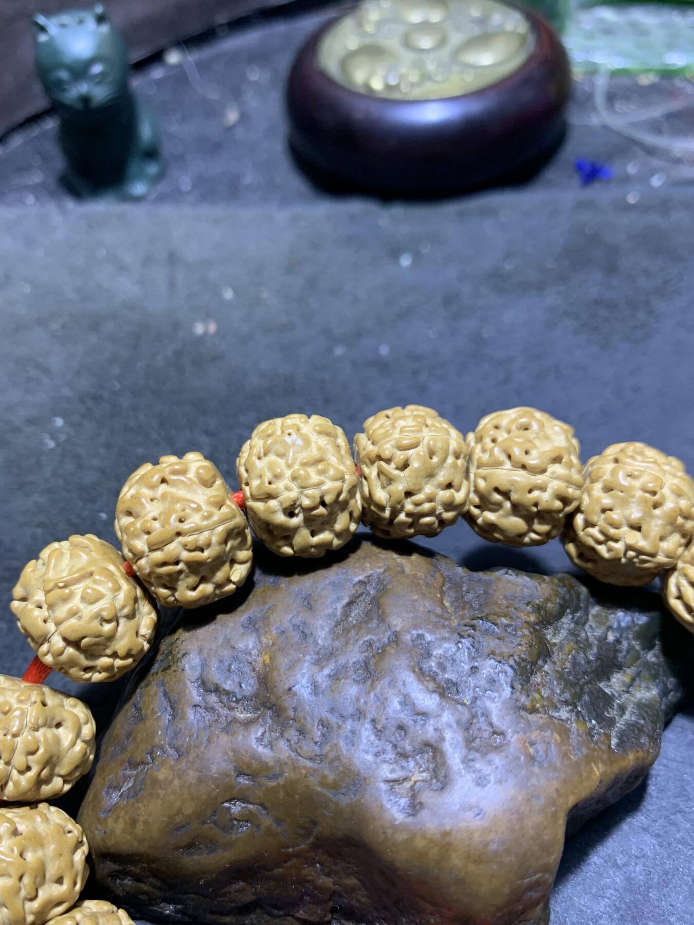 精美勿里达，藏式梅花麦穗龙金刚菩提手串一条