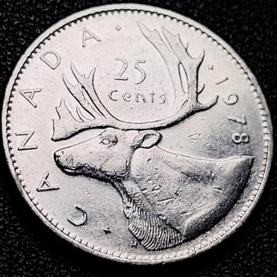 泉币菌-第203场-本场拍品多 请提前出价（正月十五统一发货） - 高币值 加拿大1978年1/4加拿大元 伊丽莎白二世 驯鹿 24mm  高