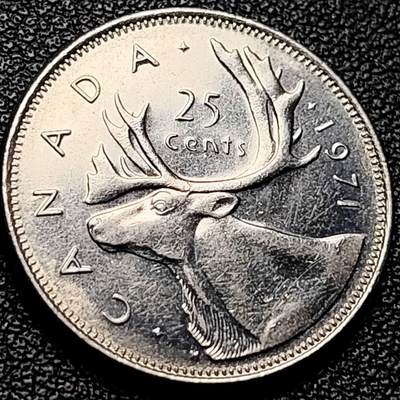 泉币菌-第203场-本场拍品多 请提前出价（正月十五统一发货） - 高币值 加拿大1971年1/4加拿大元 伊丽莎白二世 驯鹿 24mm  高