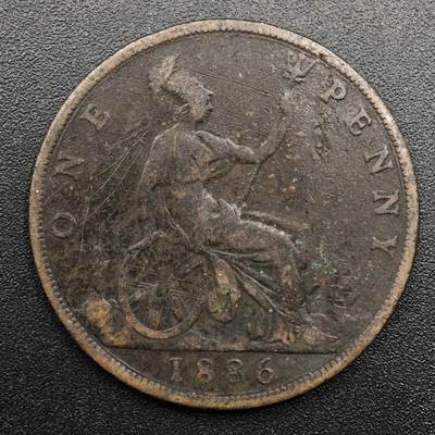 【淘币小摊】实时拍第八百七十四拍   银币散币场    每周一统一发货 - 英国1886年维多利亚一便士铜币