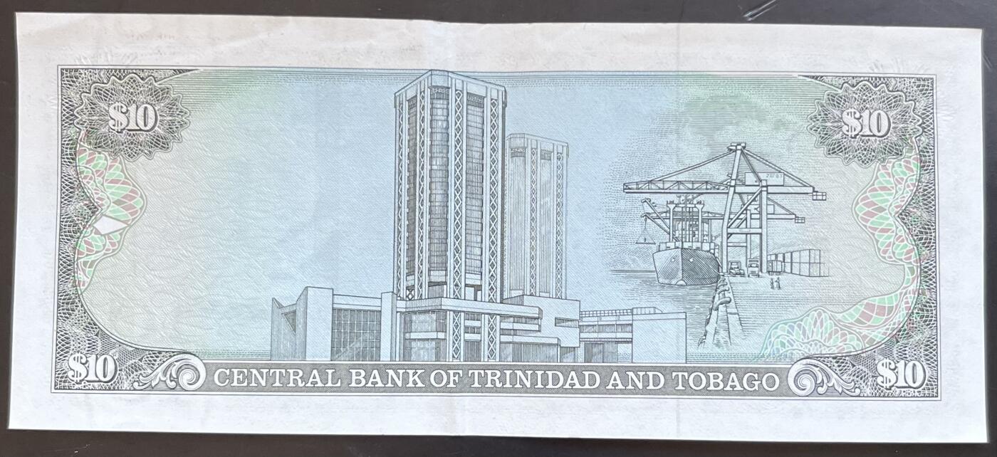 小福收藏拍卖第201期 流通品相裸钞 特惠场 本场拍卖美洲大洋洲非洲亚洲纸币【佣金仅收2% 不设最低佣金 全场包邮】 特立尼达和多巴哥 1979年 10元 无47 双尾88 AUNC 