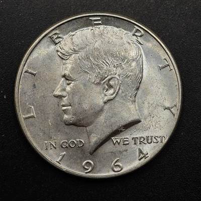 【淘币小摊】实时拍第八百七十三拍   银币套币场    每周一统一发货 - 美国1964年肯尼迪半美元银币原光品