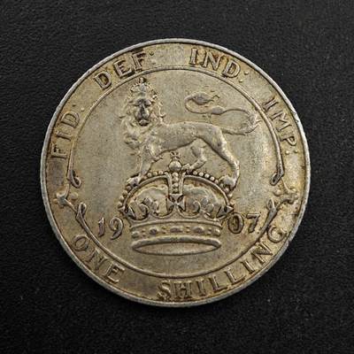 【淘币小摊】实时拍第八百七十三拍   银币套币场    每周一统一发货 - 英国1907年爱德华七世一先令银币