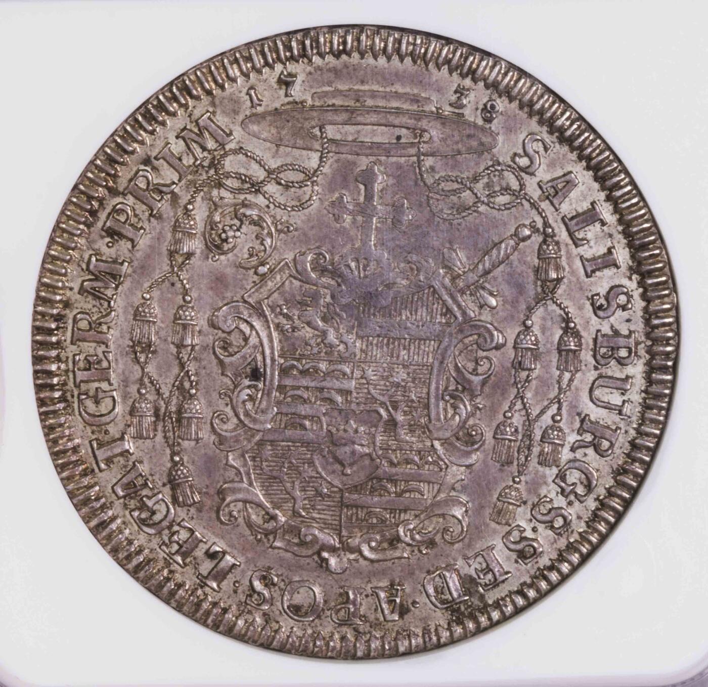 NGC-MS62 1738萨尔茨堡大主教泰勒大银币 稀有品种