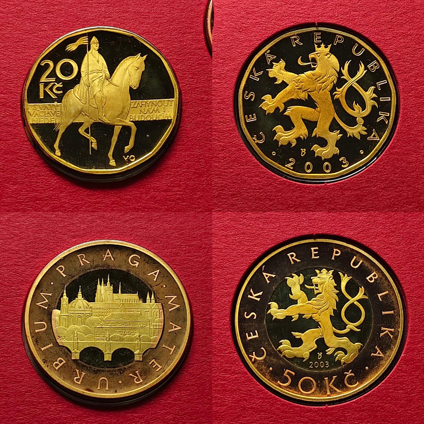 【全场包邮】纯粹捡漏拍509场 【稀少】捷克2003年官方封装精制套币-盒证全-量3000-含造币厂成立10周年精制银章【24.5毫米10.53克99.9%】