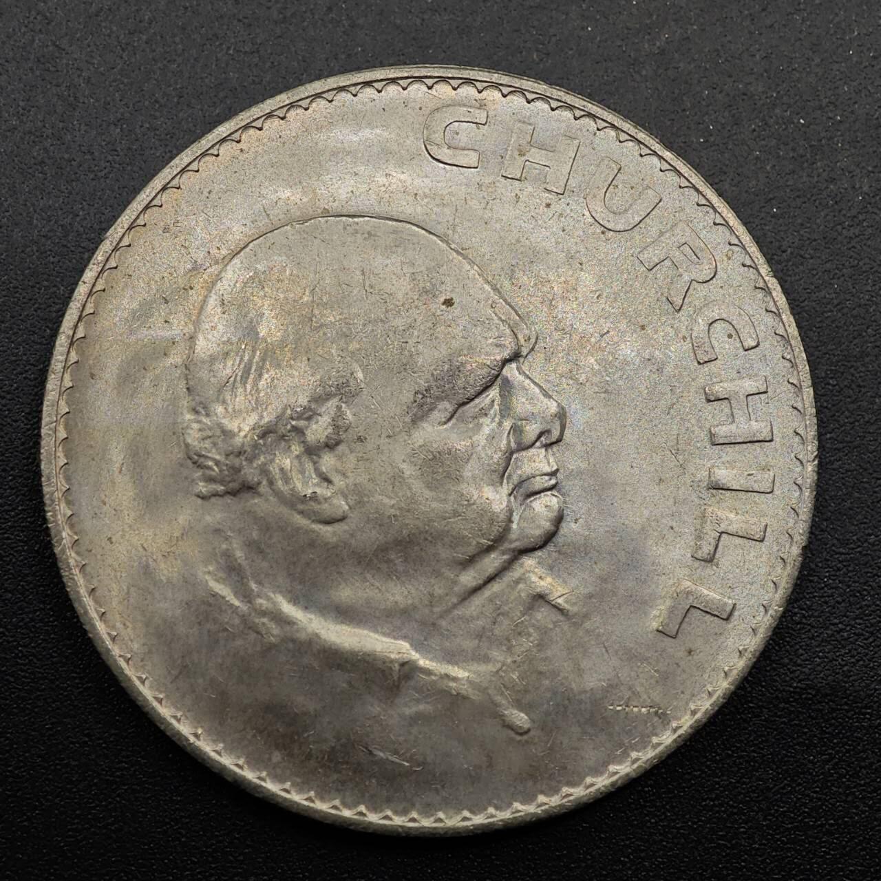 【淘币小摊】实时拍第八百七十四拍   银币散币场    每周一统一发货 英国1965年丘吉尔克朗纪念币