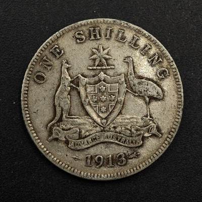 【淘币小摊】实时拍第八百七十四拍   银币散币场    每周一统一发货 - 澳大利亚1913年乔治五世一先令银币