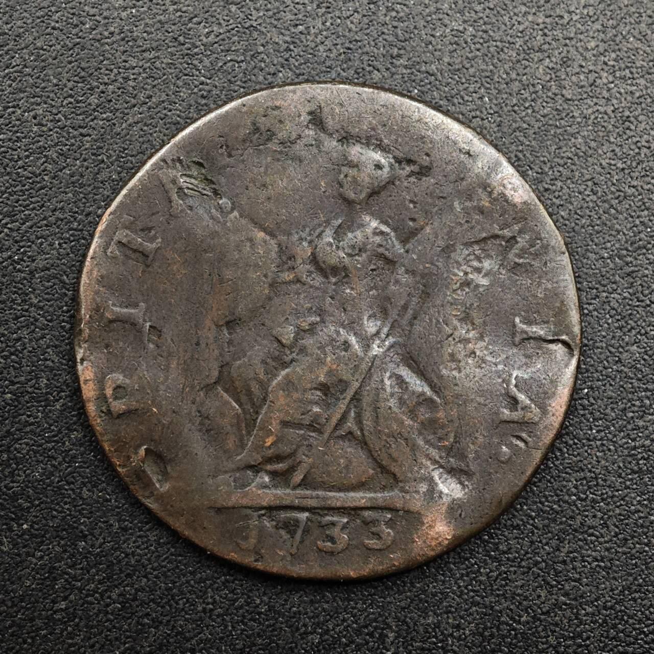 【淘币小摊】实时拍第八百七十四拍   银币散币场    每周一统一发货 英国1733年乔治二世法新铜币