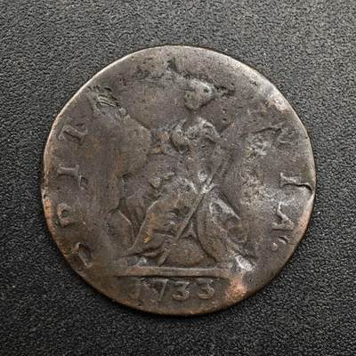 【淘币小摊】实时拍第八百七十四拍   银币散币场    每周一统一发货 - 英国1733年乔治二世法新铜币