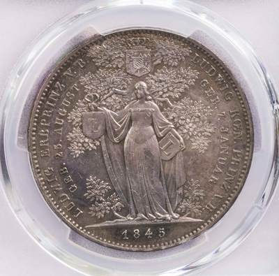 PCGS-AUD 1845巴伐利亚皇孙2泰勒银币 - PCGS-AUD 1845巴伐利亚皇孙2泰勒银币