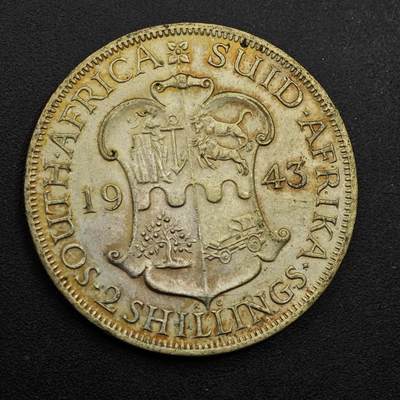 【淘币小摊】实时拍第八百七十四拍   银币散币场    每周一统一发货 - 南非1943年乔治六世2先令银币