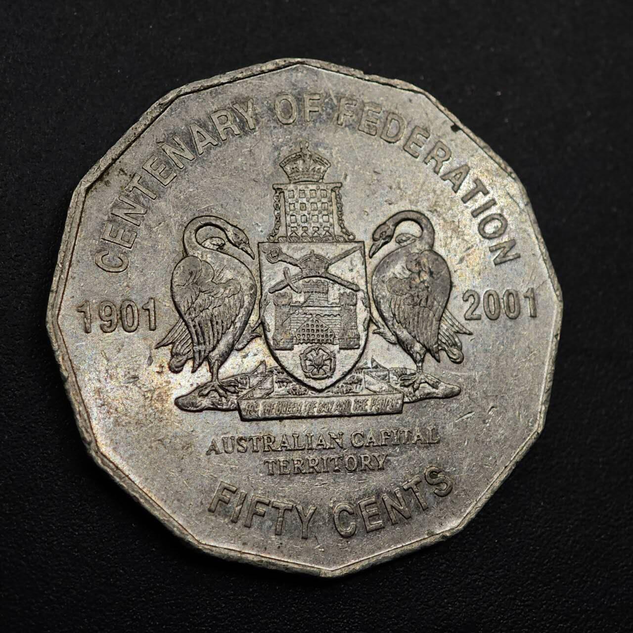 【淘币小摊】实时拍第八百七十四拍   银币散币场    每周一统一发货 澳大利亚2011年联邦百年50分纪念币