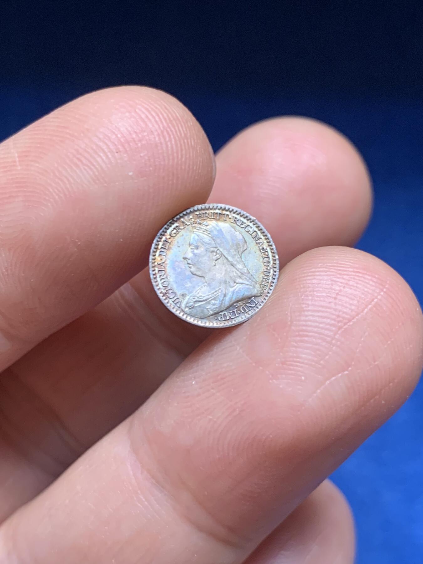 《竞宝斋》第466场 周日，周一 2场连拍 （全场包邮）欢迎送拍 英国 1895年 维多利亚 濯足1便士 银币 包浆漂亮