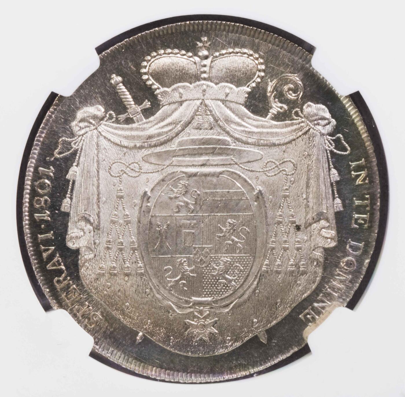 NGC-MS62 1801奥地利GURK主教区1泰勒大银币 稀少小邦国