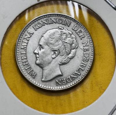 文馨钱币收藏第 295 场，（元宵场）各种银币散币纪念章，长期接代拍业务 - 极美品 1930 年荷兰威廉明娜 1/2 盾银币，5 克 720 银，关门版