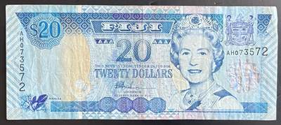 小福收藏拍卖第201期 流通品相裸钞 特惠场 本场拍卖美洲大洋洲非洲亚洲纸币【佣金仅收2% 不设最低佣金 全场包邮】 - 斐济  20元 