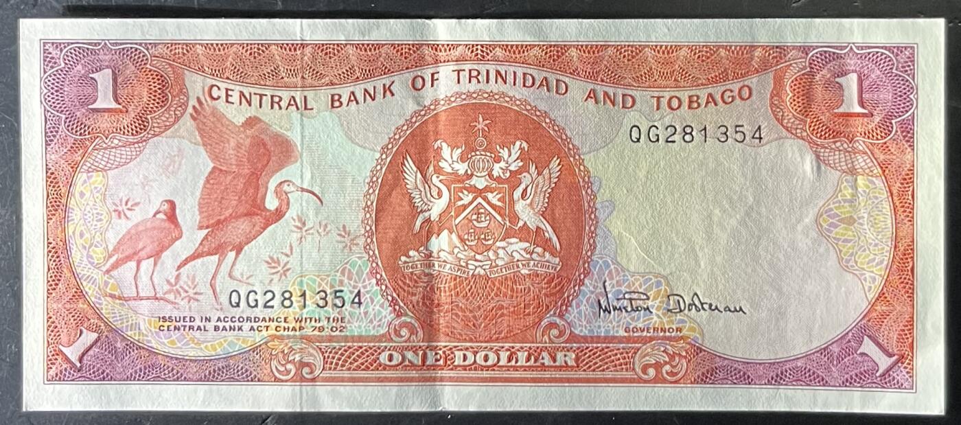 小福收藏拍卖第201期 流通品相裸钞 特惠场 本场拍卖美洲大洋洲非洲亚洲纸币【佣金仅收2% 不设最低佣金 全场包邮】 特立尼达和多巴哥 1979年 1元 AUNC