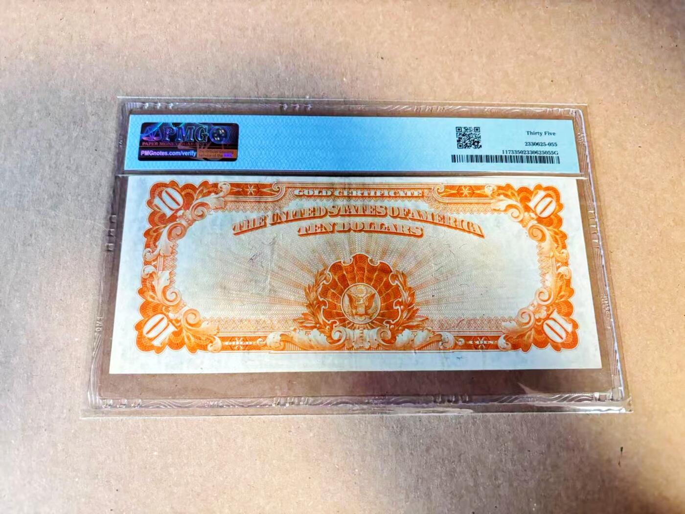 【Blue Auction】世界纸币精拍第789期——18级TOP拍卖/信誉/品质/专业/高效💫 美国 1922年10美金 黄金券 PMG35 大票幅 