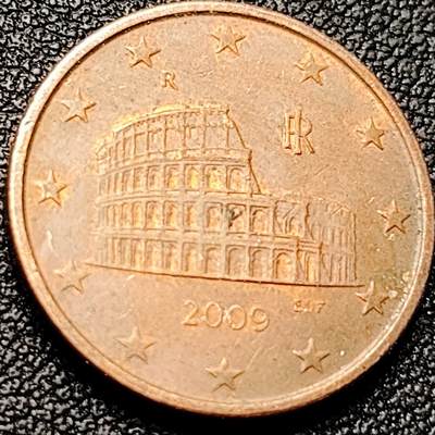 泉币菌-第203场-本场拍品多 请提前出价（正月十五统一发货） - 罗马斗兽场 意大利5欧分硬币 2009年 21MM 