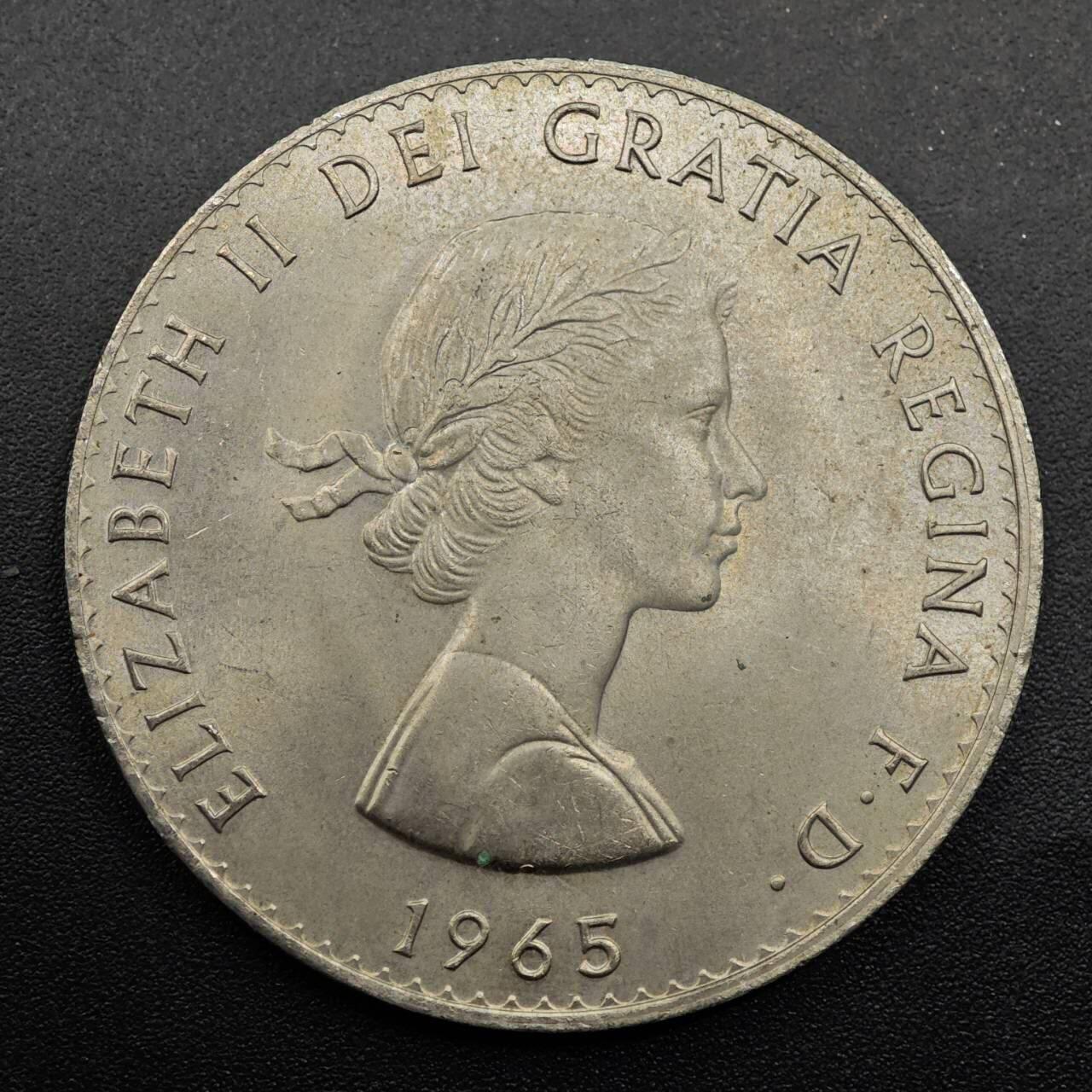 【淘币小摊】实时拍第八百七十四拍   银币散币场    每周一统一发货 英国1965年丘吉尔克朗纪念币