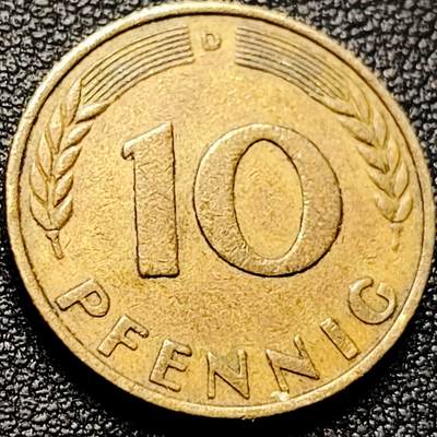 泉币菌-第203场-本场拍品多 请提前出价（正月十五统一发货） -  联邦德国1998年 10芬尼硬币 橡树麦穗  银行版 21.5mm