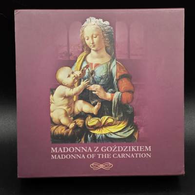 【淘币小摊】实时拍第八百七十三拍   银币套币场    每周一统一发货 - 纽埃2014年1元彩色部分镀金方形精制银币 文艺复兴名画系列-康乃馨的圣母（达芬奇） 28.28克999银 发行量：1999 盒证全