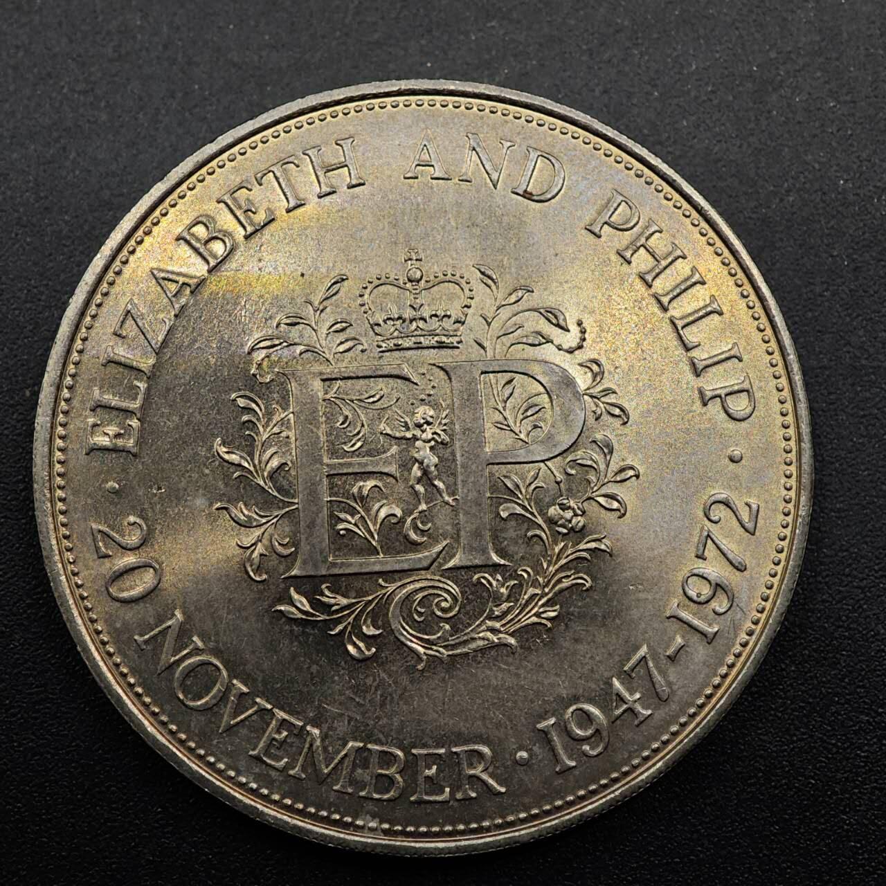 【淘币小摊】实时拍第八百七十四拍   银币散币场    每周一统一发货 英国1972年女王银婚克朗纪念币