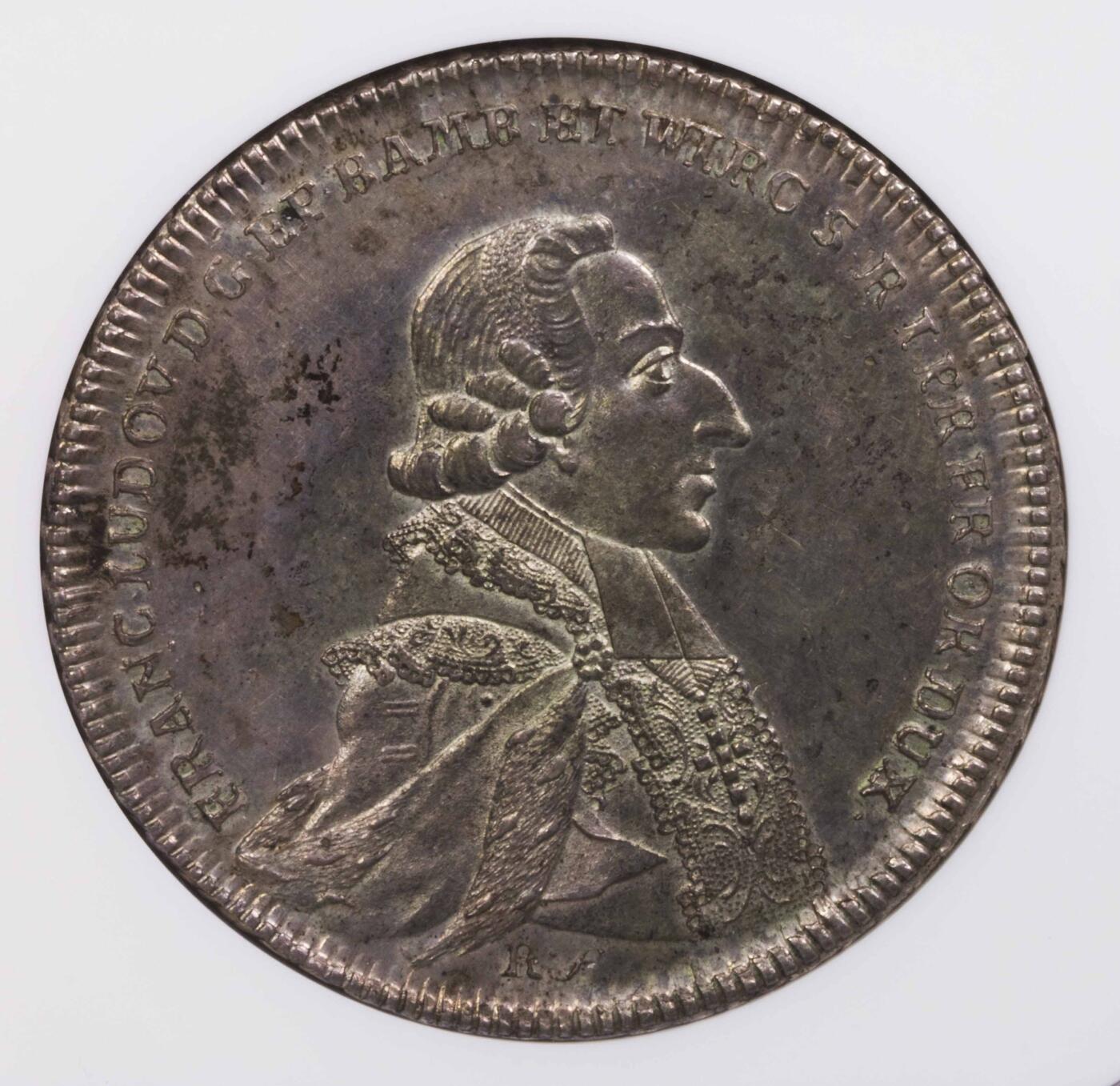 NGC-MS62 1786德国维兹堡大主教天使两泰勒超大银币