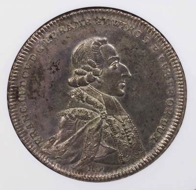 NGC-MS62 1786德国维兹堡大主教天使两泰勒超大银币 - NGC-MS62 1786德国维兹堡大主教天使两泰勒超大银币