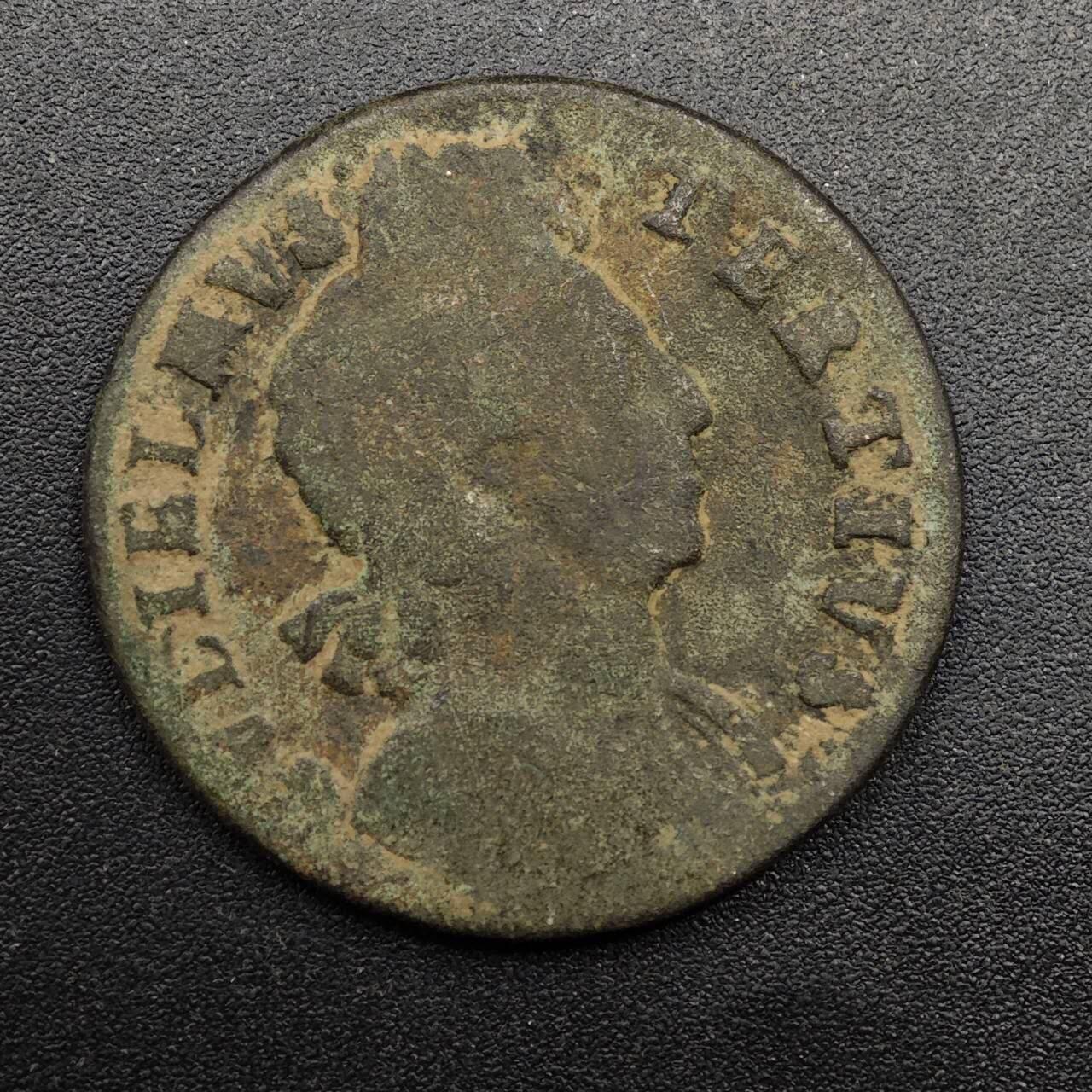 【淘币小摊】实时拍第八百七十四拍   银币散币场    每周一统一发货 英国1700年威廉三世半便士铜币