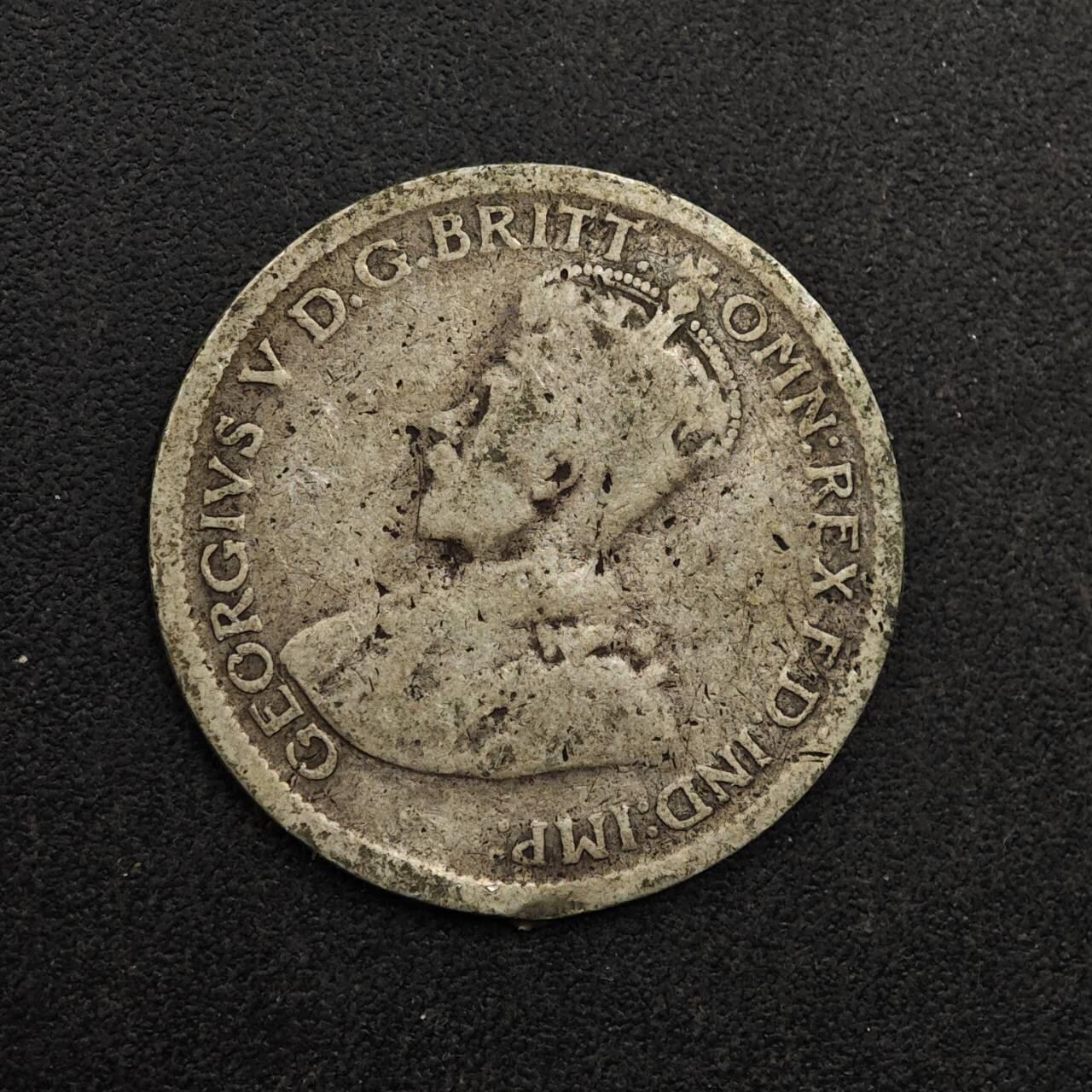 【淘币小摊】实时拍第八百七十四拍   银币散币场    每周一统一发货 澳大利亚1916年乔治五世6便士银币