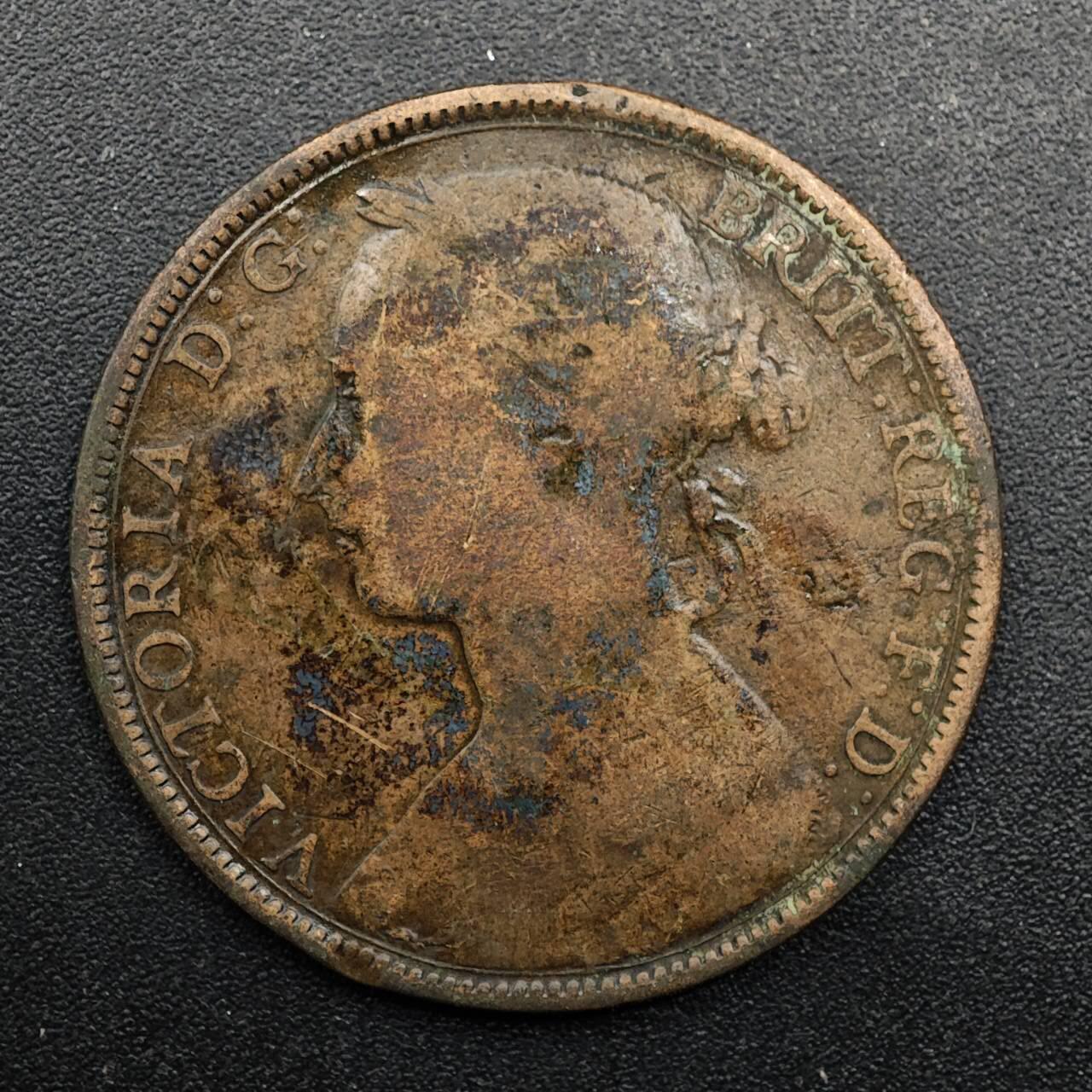 【淘币小摊】实时拍第八百七十四拍   银币散币场    每周一统一发货 英国1892年维多利亚一便士铜币