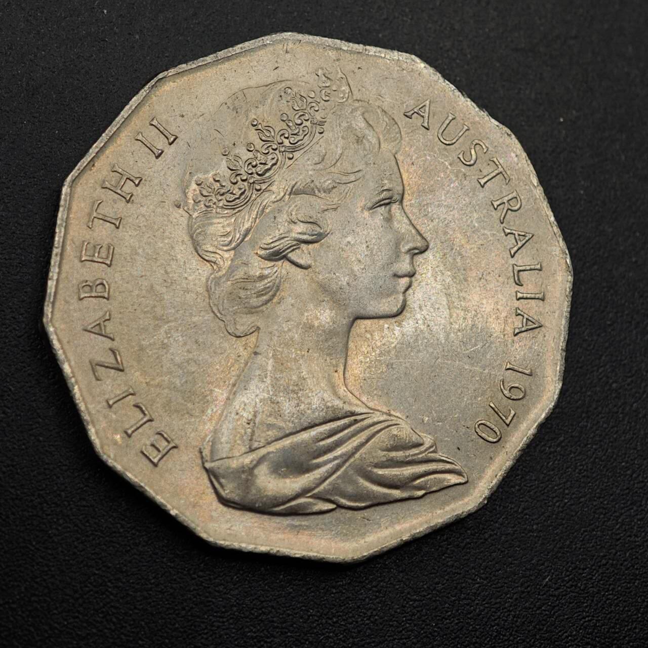 【淘币小摊】实时拍第八百七十四拍   银币散币场    每周一统一发货 澳大利亚1970年50分库克船长纪念币