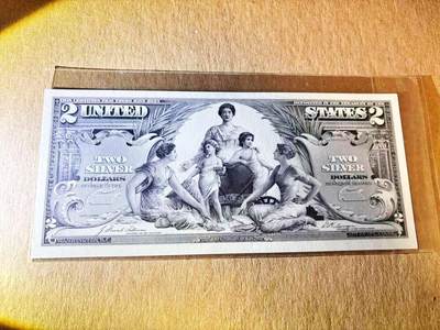 【Blue Auction】世界纸币精拍第789期——18级TOP拍卖/信誉/品质/专业/高效💫 - 美国 1896年2美金 教育券 雕刻版印样 全新UNC 大票幅