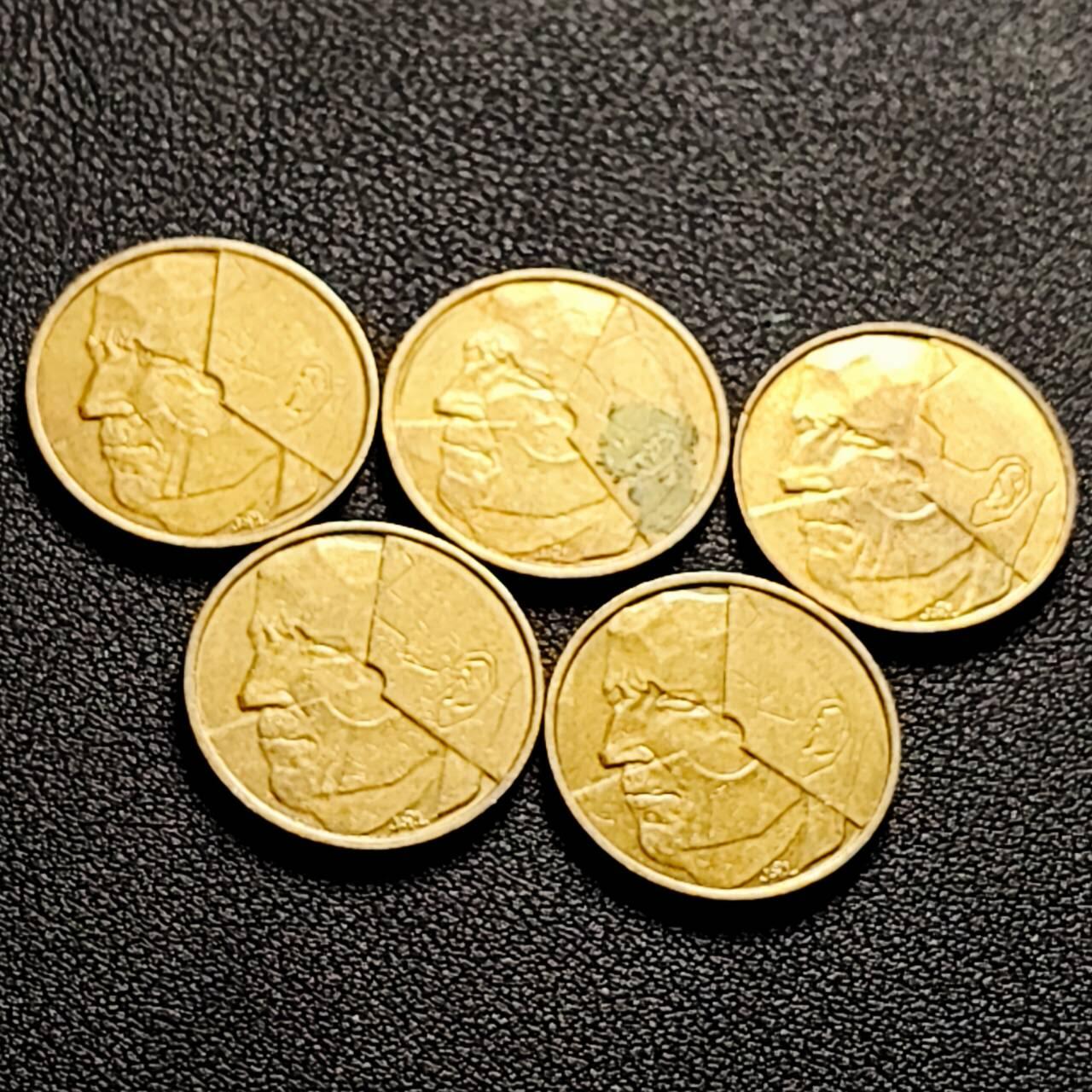 泉币菌-第203场-本场拍品多 请提前出价（正月十五统一发货） 一组5枚 比利时5法郎 5美分