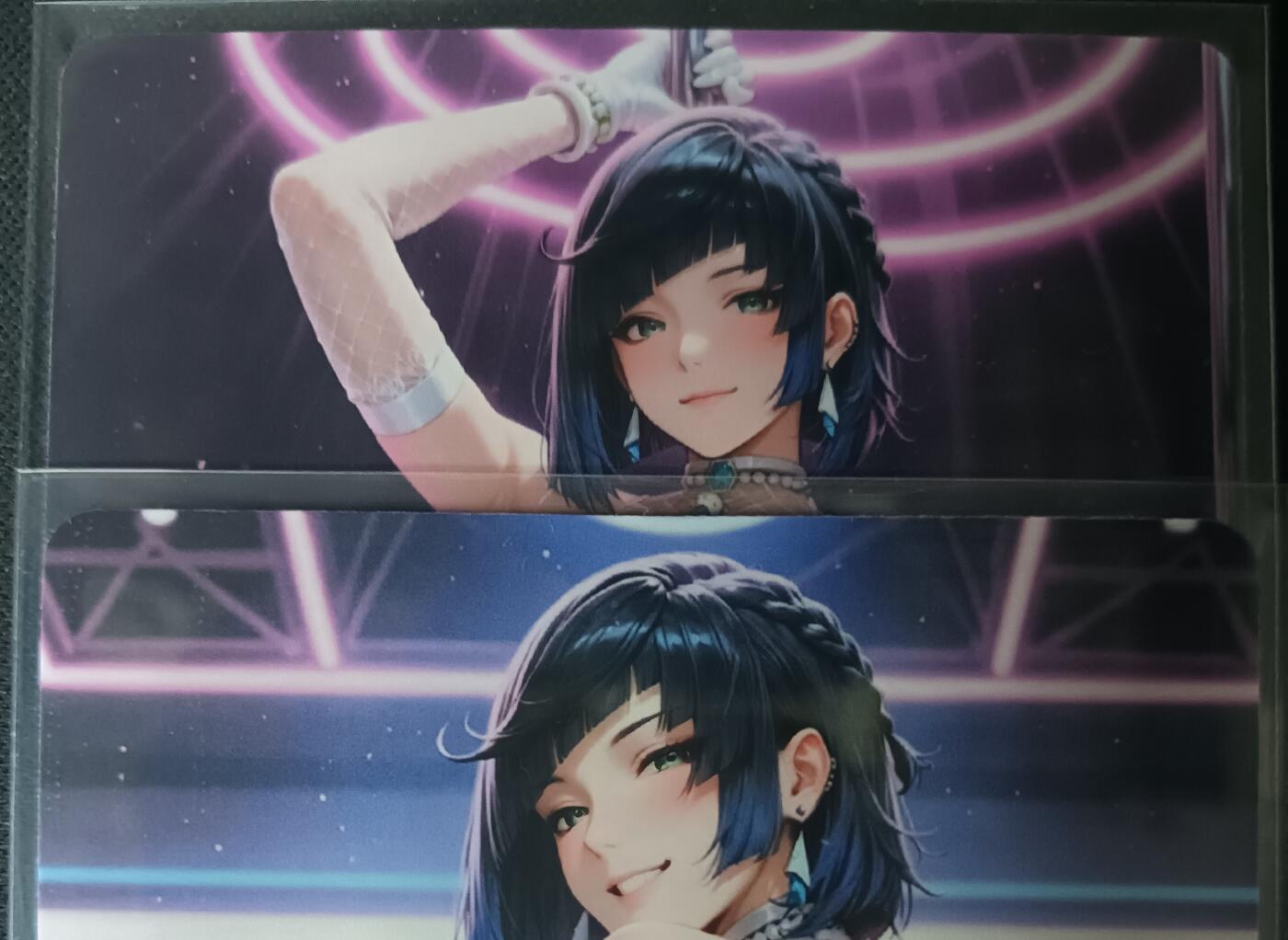 花开卡拍第61期（3月7号周六截拍，品控勿拍!!!拍品不寄存，运费5元（新疆需补运费差价或顺丰到付），自制卡难免瑕疵，可能存在轻微撞角爆边等出厂瑕疵，品控介意勿拍！） 艺术甄选夜兰舞娘一对