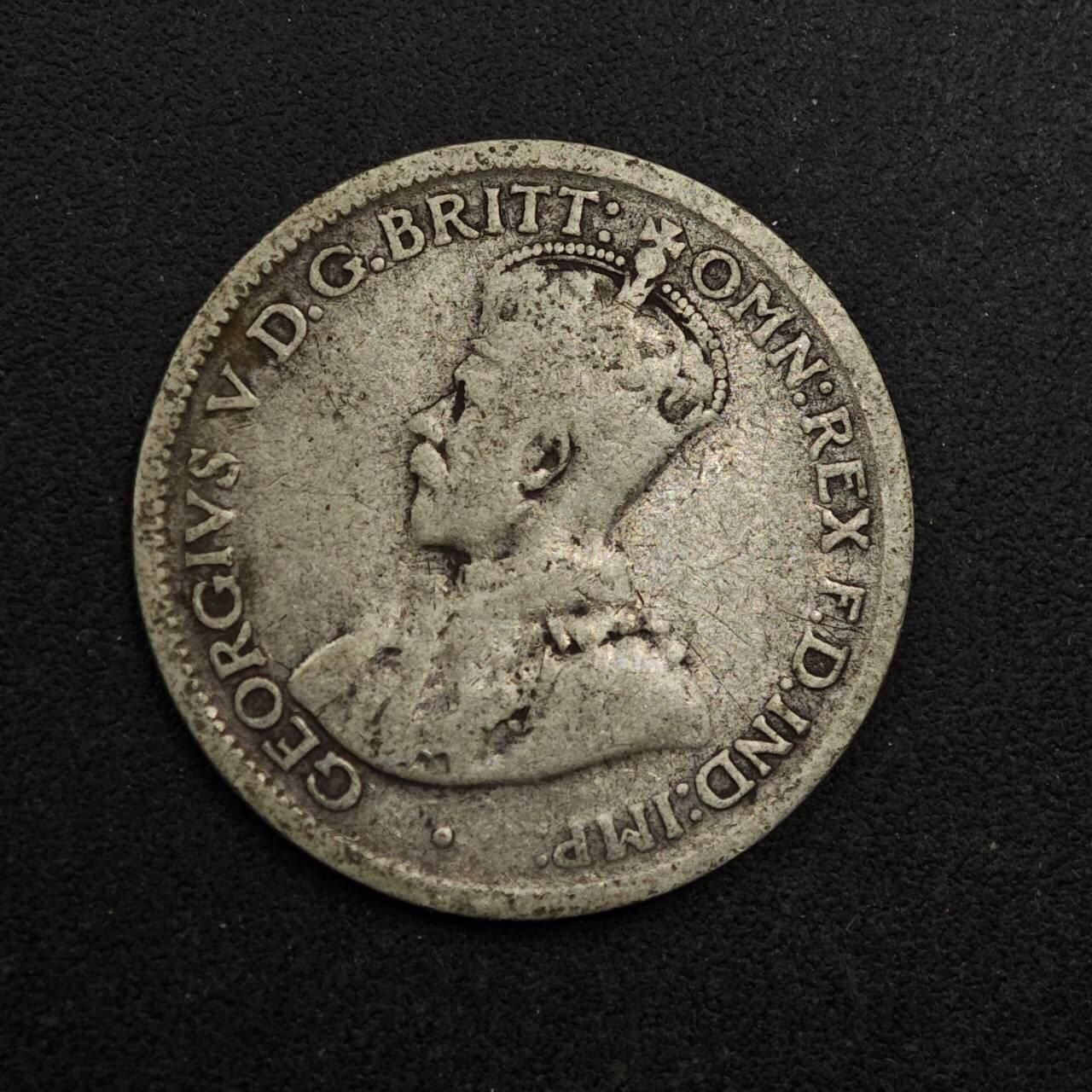 【淘币小摊】实时拍第八百七十四拍   银币散币场    每周一统一发货 澳大利亚1924年乔治五世6便士银币