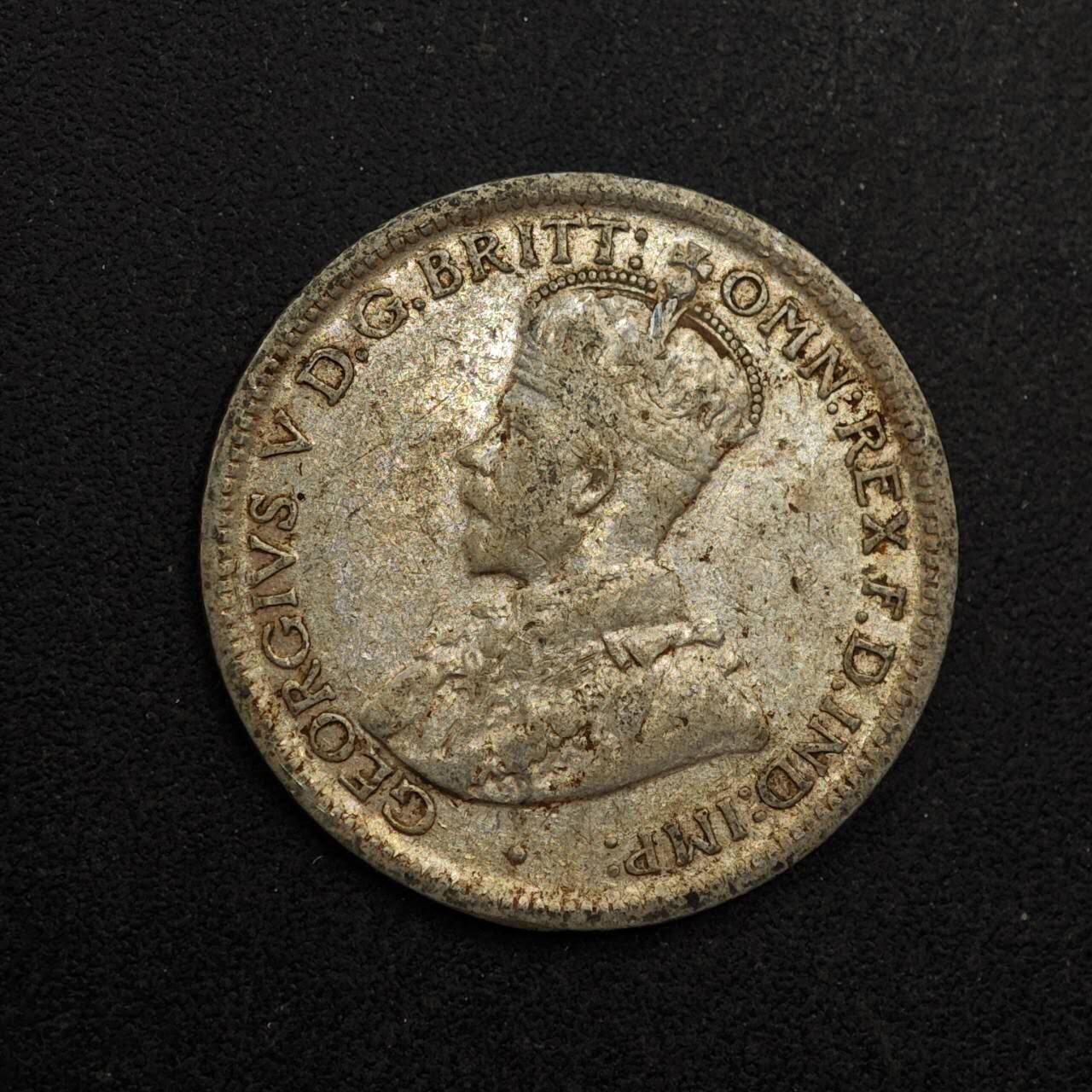 【淘币小摊】实时拍第八百七十四拍   银币散币场    每周一统一发货 澳大利亚1918年乔治五世6便士银币