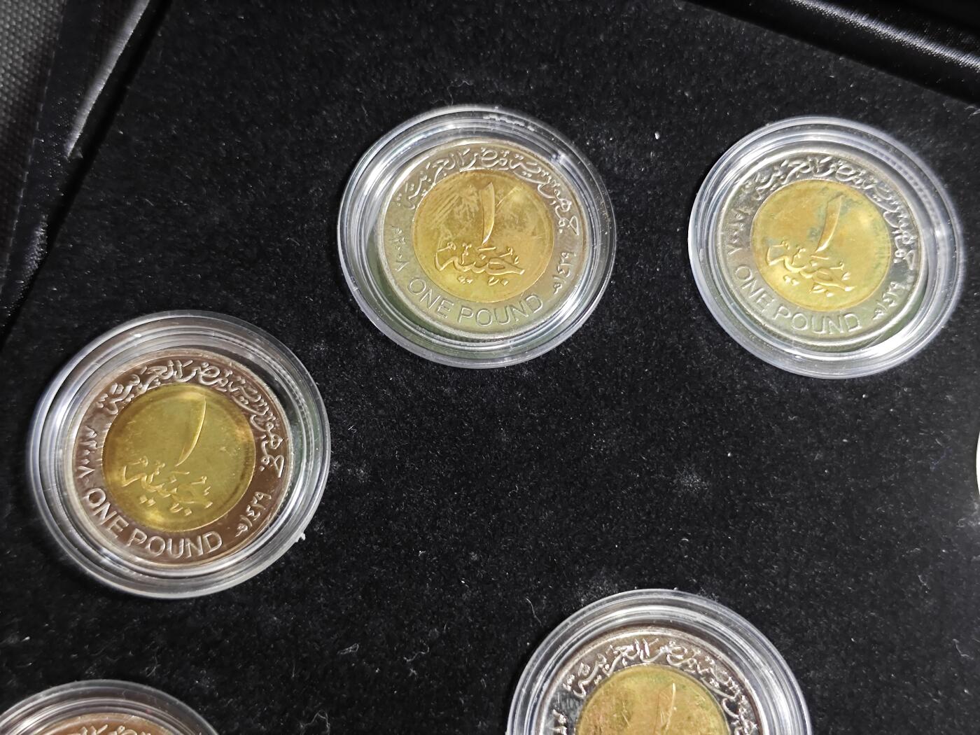 KK钱币收藏小铺   套币 批量/好品散币专场 2月预留时间 周末发货  埃及1镑双色币10枚 二次创作套币